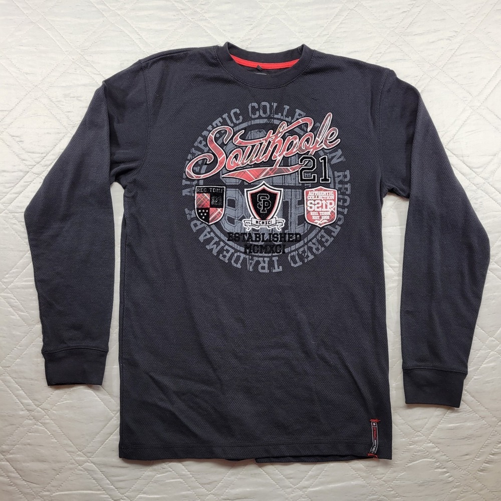 SouthPole womens black long sleeve thermal shirt size XXL